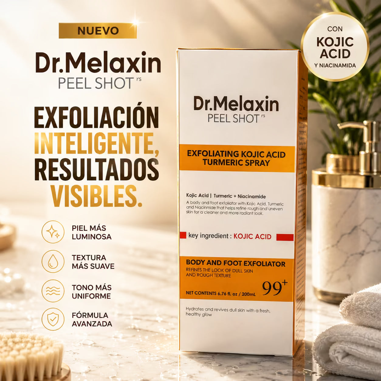 ✨ Dr. Melaxin Peel Shot® ✨ | Exfoliante en Spray con Ácido Kójico y Cúrcuma