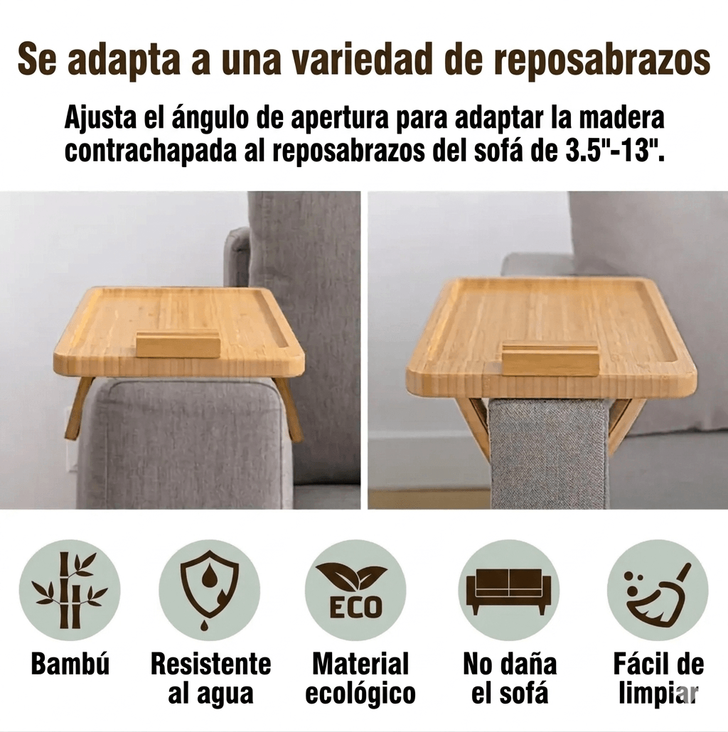 BambooRest™ | Bandeja antiderrame para Sofá